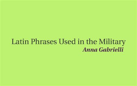 Latin Phrases for Military