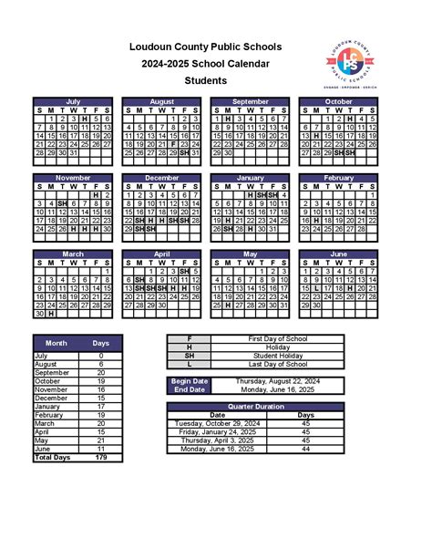 LCPS School Calendar Image 3