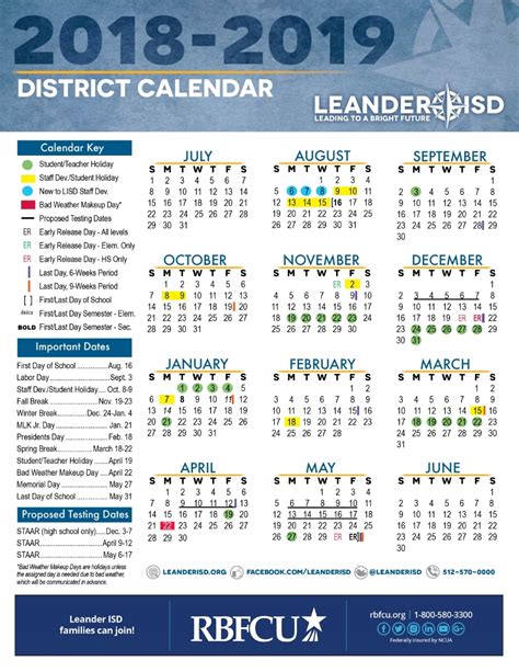 Leander ISD Calendar Image 10