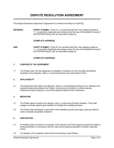 lease agreement dispute resolution