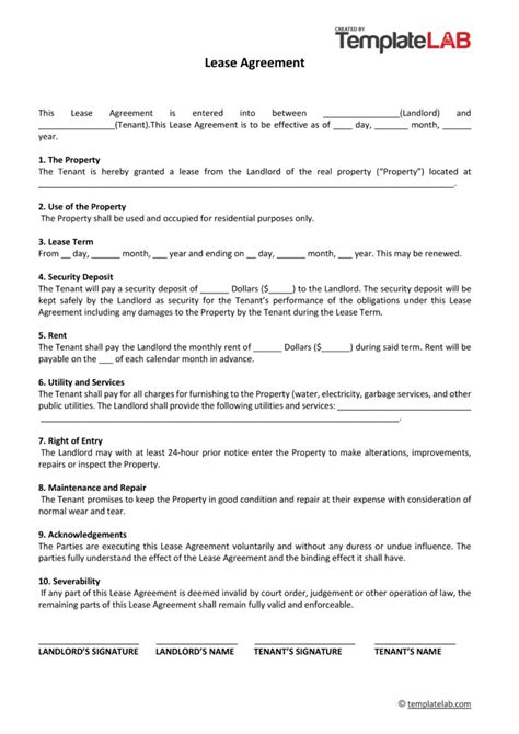 lease agreement terminology