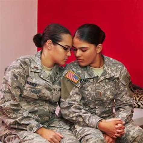 Lesbian women in military uniform