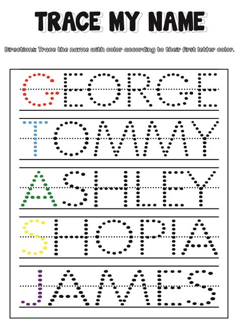 Letter recognition name tracing