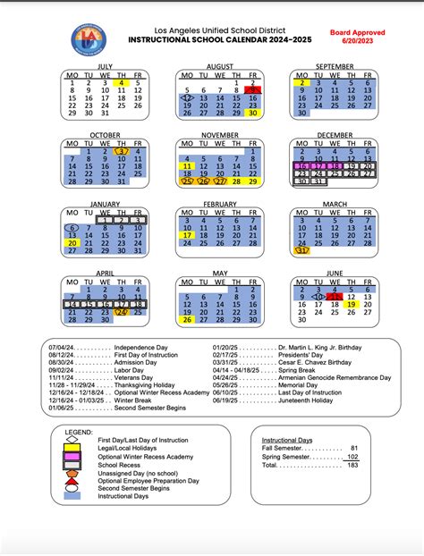 Leusd School Calendar Organization