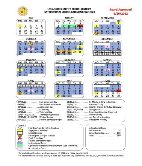 Leusd School Calendar Templates