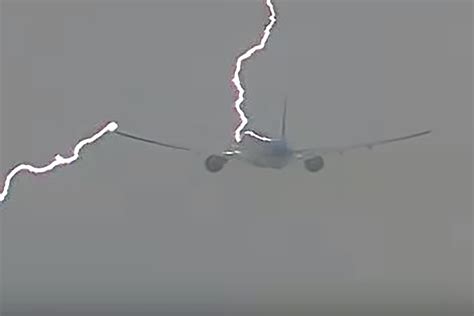 Lightning strike on an airplane