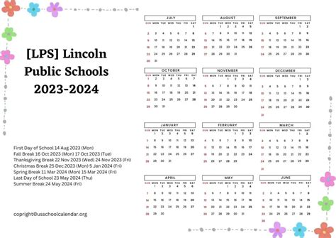 Lincoln Public Schools Academic Year