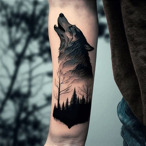 Lone wolf tattoo design