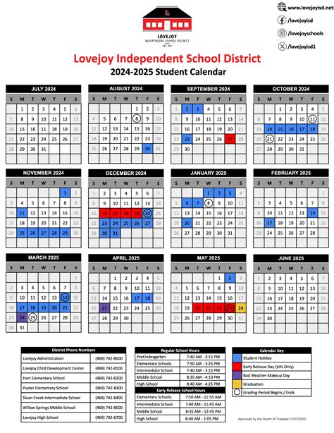 Lovejoy ISD Calendar