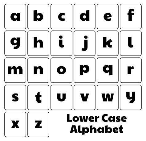 Lowercase Alphabet Letters