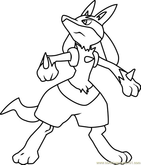 Lucario coloring page for martial arts fans