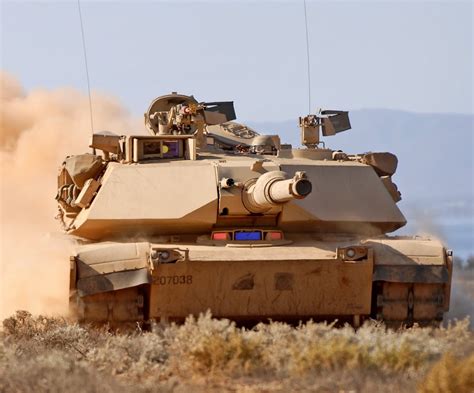 M1 Abrams tank in motion