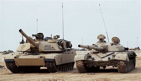 M1 Abrams and T-72 side by side