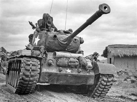 M1 Pershing tank undergoing maintenance