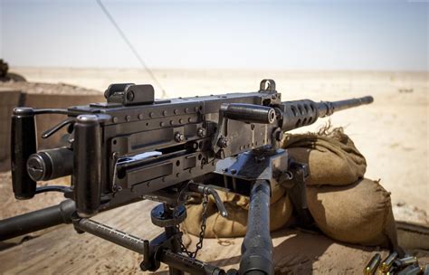 Soldier firing the M2 Browning machine gun