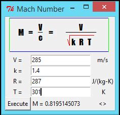 Mach number calculator