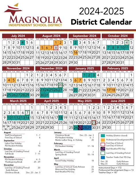 Magnolia ISD Calendar Overview