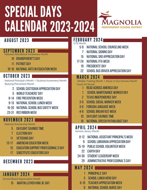 Magnolia ISD Calendar Image 2