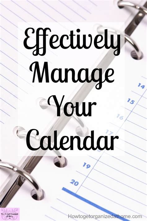 Managing your calendar