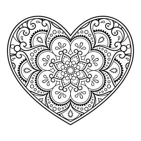 Mandala Heart Coloring Pages