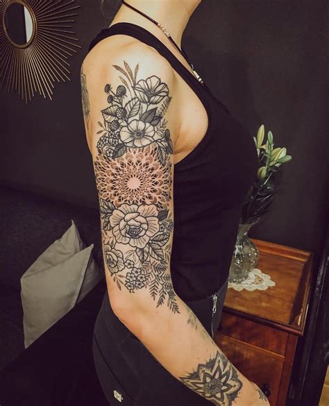 Mandala Sleeve Tattoo Designs for Women