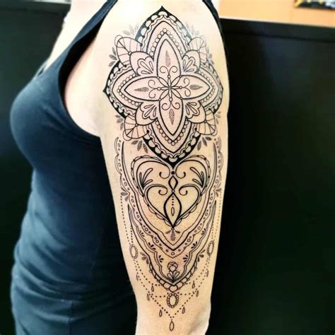 Mandala upper arm tattoos