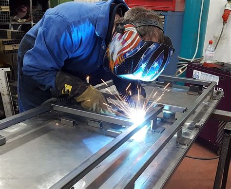 Welder working on a production line