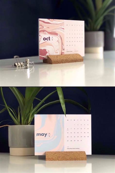 Marble calendar stand features