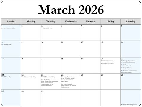 March 2026 Special Events