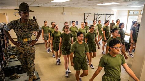 Attending a Marine Corps boot camp requires 13 weeks of intense training