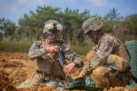 Marine Corps engineers working together