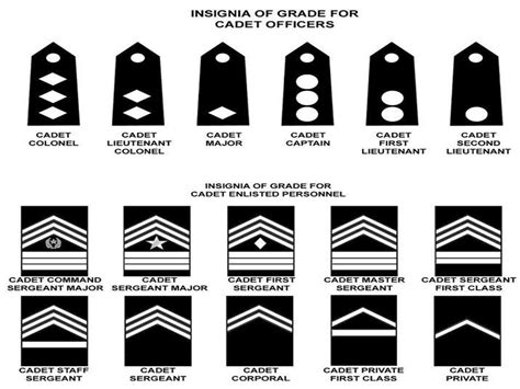 Marine Corps JROTC Cadet Officer Ranks