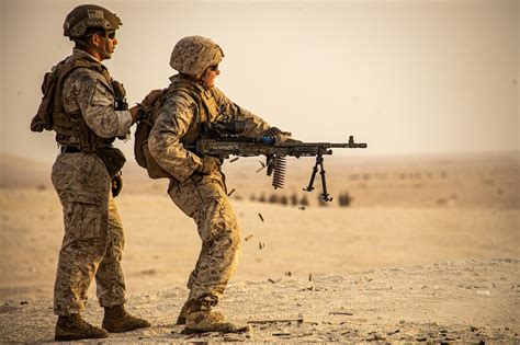 Marine Corps Machine Gunner in Combat