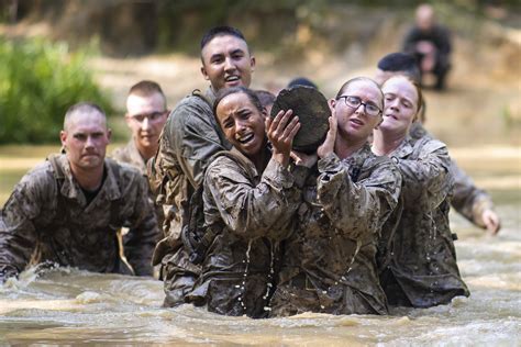 Marine Corps Officer Candidate School graduates receiving their commissions.