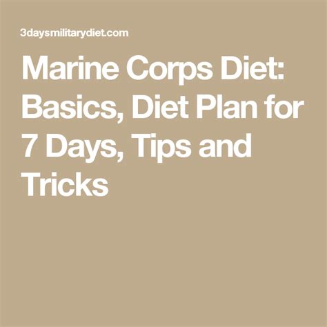 US Marine Corps Weight Loss Tips