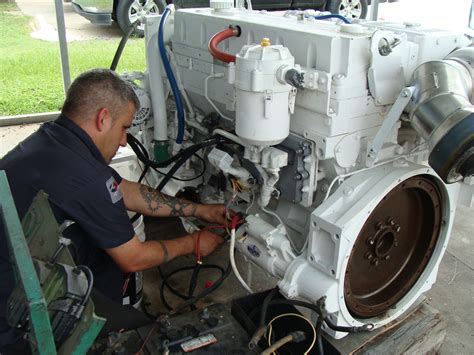 Marine Diesel Engine Mechanic at Work