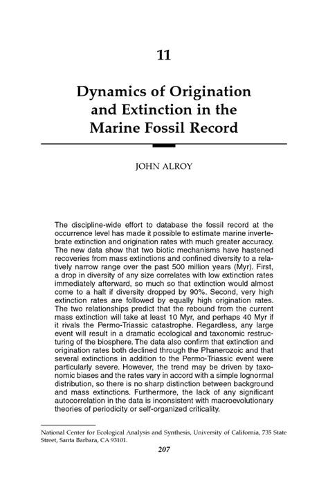 Marine fossil record