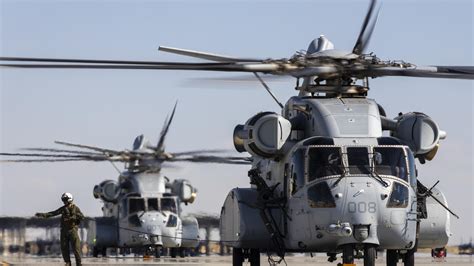 Marine helicopters flying in formation