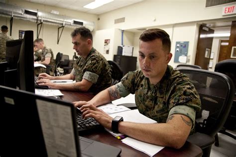 Marine Officer in Command Center