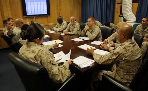 Marine Officer in Meeting