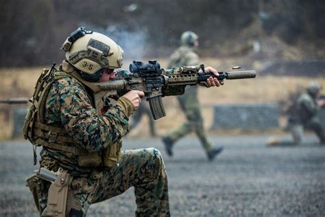 Marine shooter in action