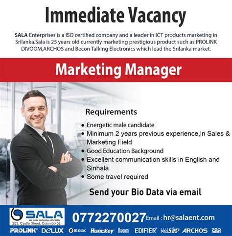 Marketing Manager Job