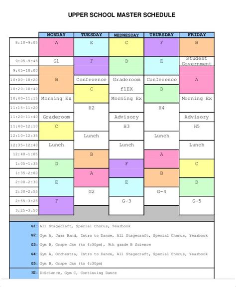 Master Calendar Example