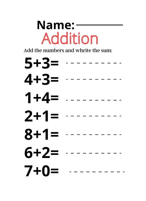 Math worksheets for kids