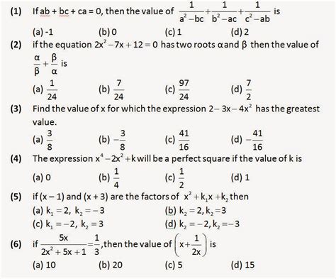 Mathematics Questions