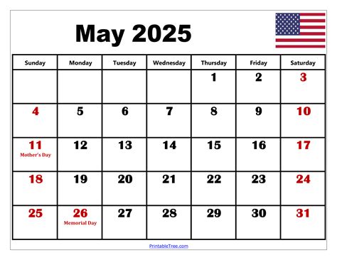 May 2025 Calendar Holidays