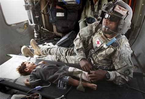 Medics providing care in a community