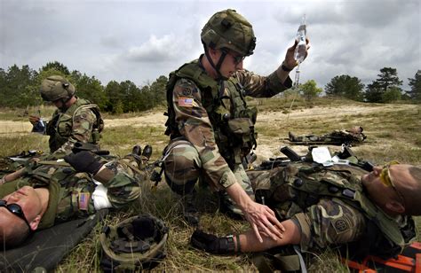 Medics providing care in a remote area