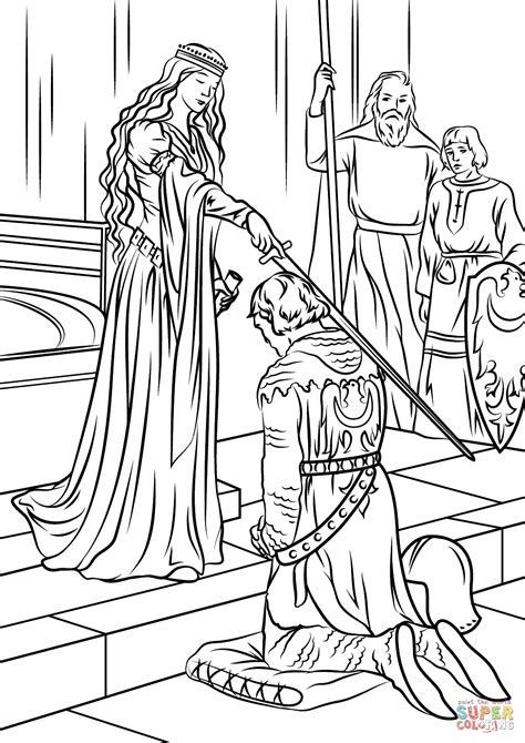 Medieval princess coloring pages