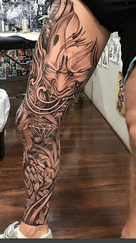 men leg tattoo personality